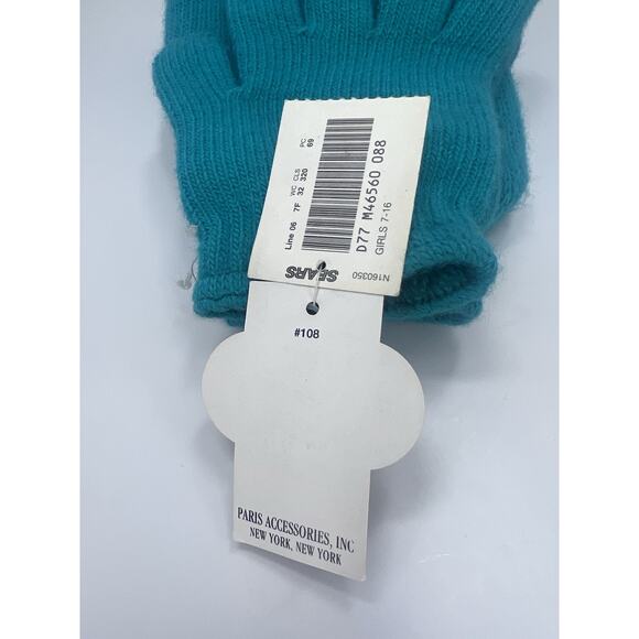 Magic Knits Vintage Kids Winter Hat Gloves Set Blue OSFA Lycra Spandex Sears - Picture 6 of 8